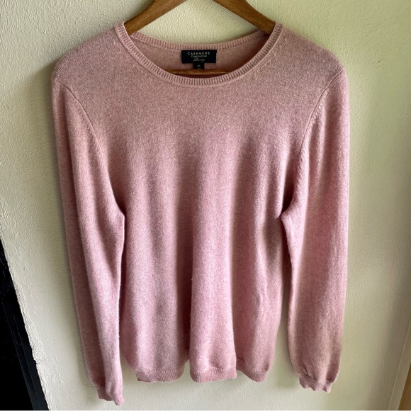 Charter Club Luxury Pure Cashmere Crewneck Sweater. Heathered Pink. Size XL - Picture 12 of 16